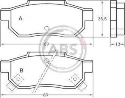 Колодка гальм. диск. HONDA/ROVER CIVIC/2 ser./4 ser. задн. (вир-во) A.B.S. 36636 (фото 1)