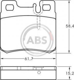 Колодка гальм. диск. MB C KLASSE W202/E KLASSE W124 задн. (вир-во) A.B.S. 36687 (фото 1)