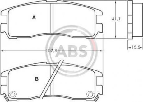 Колодка торм. диск. MITSUBISHI GALANT/PININ/SPACEWAGON задн. (пр-во) A.B.S. 36690 (фото 1)