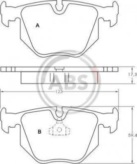Колодка гальм. диск. BMW/LANDROVER 3/7 ser.(E46/38)/X3/X5 задн. (вир-во) A.B.S. 36715 (фото 1)