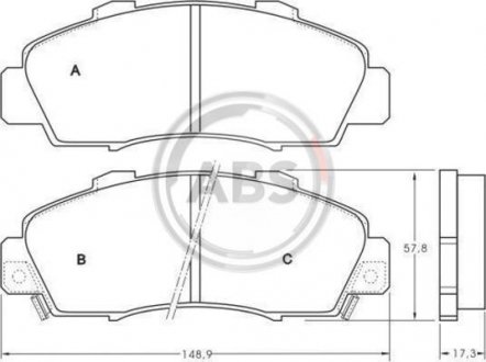 Колодка торм. HONDA ACCORD передн. (пр-во) A.B.S. 36737 (фото 1)