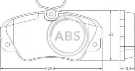 Колодка гальм. диск. OPEL OMEGA передн. (вир-во) A.B.S. 36749 (фото 1)