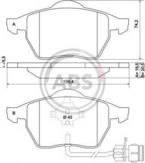 Колодка гальм. AUDI / VW 100/200/A3/A6/Passat передн. (вир-во) A.B.S. 36773 (фото 1)