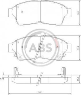 Колодка торм. диск. TOYOTA CAMRY/COROLLA/RAV4 передн. (пр-во) A.B.S. 36777 (фото 1)