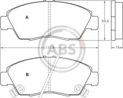 Колодка торм. диск. HONDA CIVIC передн. (пр-во) A.B.S. 36784 (фото 1)