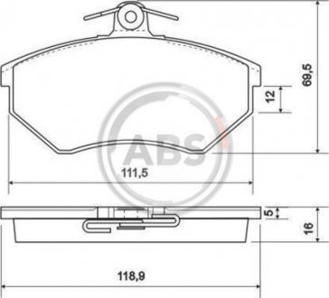 Колодка гальм. диск. AUDI/SEAT/VW передн. (вир-во) A.B.S. 36790 (фото 1)