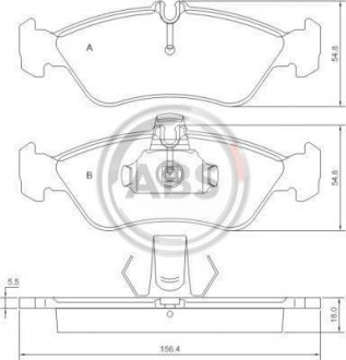 Колодка гальм. диск. MB/VW SPRINTER 300/LT35 задн. (вир-во) A.B.S. 36913 (фото 1)