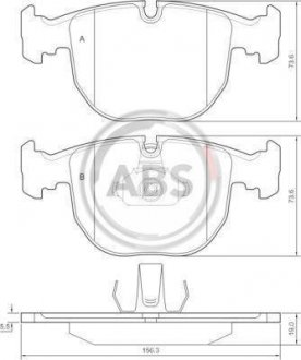 Колодка гальм. диск. BMW 5 ser./7 ser./X5 передн. (вир-во) A.B.S. 36961 (фото 1)