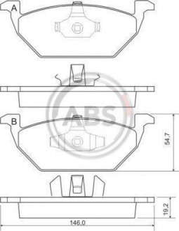 Колодка торм. диск. AUDI/SEAT/SKODA/VW A3/TOLEDO/OCTAVIA/GOLF/BORA передн. (пр-во) A.B.S. 37008 (фото 1)