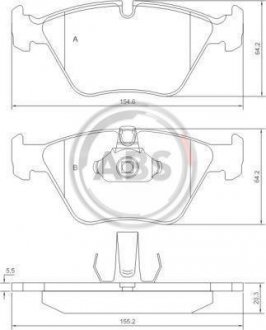 Колодка торм. BMW 520-528i передн. (пр-во) A.B.S. 37036 (фото 1)