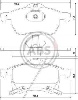 Колодка гальм. диск. OPEL ASTRA/ZAFIRA передн. (вир-во) A.B.S. 37076 (фото 1)