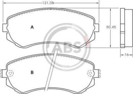 Колодка гальм. диск. NISSAN PATROL задн. (вир-во) A.B.S. 37082 (фото 1)