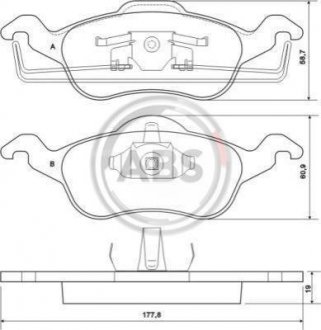 Колодка торм. диск. FORD FOCUS передн. (пр-во) A.B.S. 37100 (фото 1)