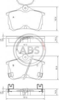 Колодка торм. диск. HONDA ACCORD задн. (пр-во) A.B.S. 37175 (фото 1)