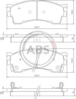 Колодка гальм. MAZDA 323/626/Premacy передн. (вир-во) A.B.S. 37187 (фото 1)