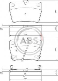 Колодка торм. диск. TOYOTA RAV4 задн. (пр-во) A.B.S. 37227 (фото 1)