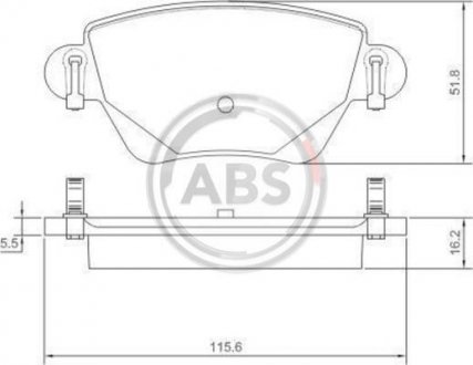 Колодка гальм. диск. FORD MONDEO, RENAULT KANGOO задн. (вир-во) A.B.S. 37254 (фото 1)