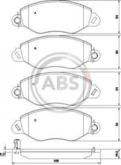 Колодка торм. диск. FORD TRANSIT передн. (пр-во) A.B.S. 37256 (фото 1)