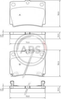 Колодка гальм. MITSUBISHI Challenger / Pajero Sport задн. (вир-во) A.B.S. 37284 (фото 1)