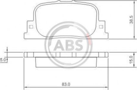 Колодка гальм. диск. TOYOTA CAMRY (08/96-11/01) задн. (вир-во) A.B.S. 37330 (фото 1)