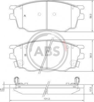 Колодка торм. диск. MAZDA 6 (GG) передн. (пр-во) A.B.S. 37351 (фото 1)