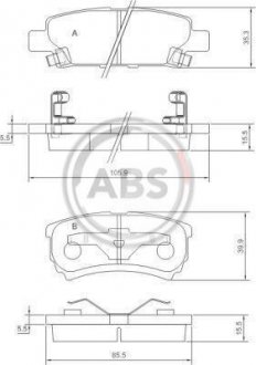 Колодка гальм. диск. MITSUBISHI OUTLANDER задн. (вир-во) A.B.S. 37384 (фото 1)