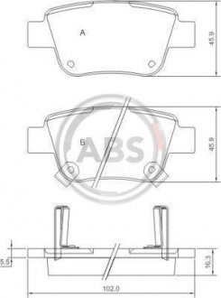 Колодка гальм. диск. TOYOTA AVENSIS (_T22_, T25) задн. (вир-во) A.B.S. 37401 (фото 1)