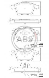 Колодка гальм. диск. VW T5 16" передн. (вир-во) A.B.S. 37416 (фото 1)