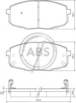 Колодка гальм. диск. KIA CARENS/CEED передн. (вир-во) A.B.S. 37442 (фото 1)
