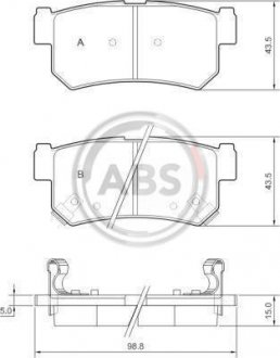 Колодка торм. SSANG YONG KORANDO/MUSSO задн. (пр-во) A.B.S. 37460 (фото 1)