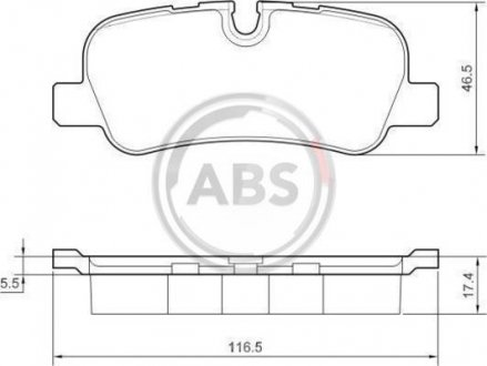 Колодка торм. диск. LANDROVER DISCOVERY/RANGE ROVER задн. (пр-во) A.B.S. 37500 (фото 1)