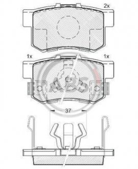 Колодка гальм. диск. HONDA CRV задн. (вир-во) A.B.S. 37510 (фото 1)