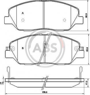 Колодка гальм. диск. HYUNDAI SANTA FE, передн. (вир-во) A.B.S. 37522 (фото 1)