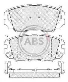 Колодка торм. диск. HYUNDAI GRANDEUR передн. (пр-во) A.B.S. 37525 (фото 1)