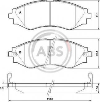 Колодка торм. диск. CHEVROLET LACETTI передн. (пр-во) A.B.S. 37526 (фото 1)