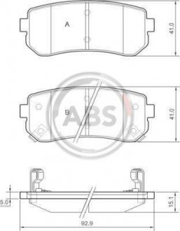 Колодка гальм. диск. HYUNDAI/KIA ACCENT/RIO/CEE\'D задн. (вир-во) A.B.S. 37533 (фото 1)