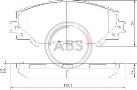 Колодка гальм. диск. TOYOTA AURIS/RAV4 передн. (вир-во) A.B.S. 37544 (фото 1)