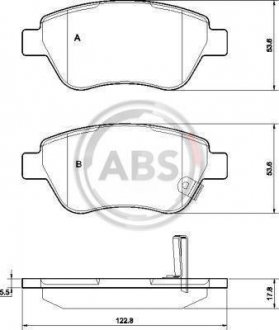 Колодка гальм. диск. OPEL CORSA передн. (вир-во) A.B.S. 37563 (фото 1)