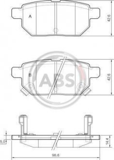 Колодка торм. диск. TOYOTA AURIS задн. (пр-во) A.B.S. 37580 (фото 1)