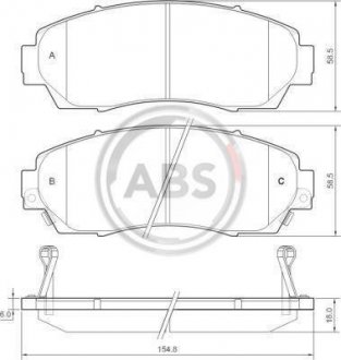 Колодка гальм. диск. HONDA CR-V VIII 2.0-2.2 07 - передн. (вир-во) A.B.S. 37627 (фото 1)