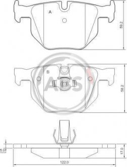 Колодка гальм. диск. BMW 325, 330,335 (E90-93) 05 - задн. (вир-во) A.B.S. 37647 (фото 1)