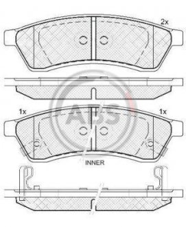 Колодка гальм. диск. CHEVROLET EPICA 2.0 06- задн. (вир-во) A.B.S. 37747 (фото 1)