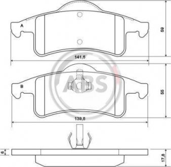 Колодка гальм. диск. JEEP задн. (вир-во) A.B.S. 38791 (фото 1)