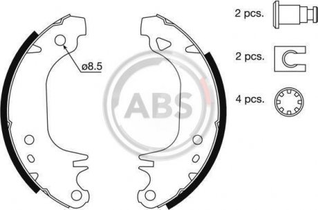 Колодка гальм. барабан. PEUGEOT/RENAULT 309/5/9/11 задн. (вир-во) A.B.S. 8312 (фото 1)