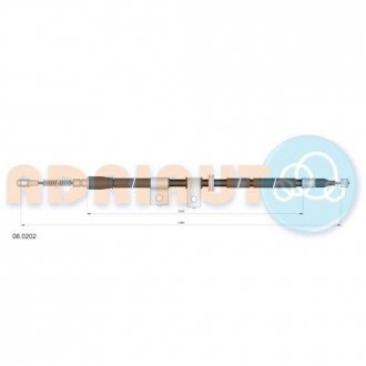 Трос ручного гальма DAEWOO Lanos задній правий (вир-во) ADRIAUTO 06.0202 (фото 1)