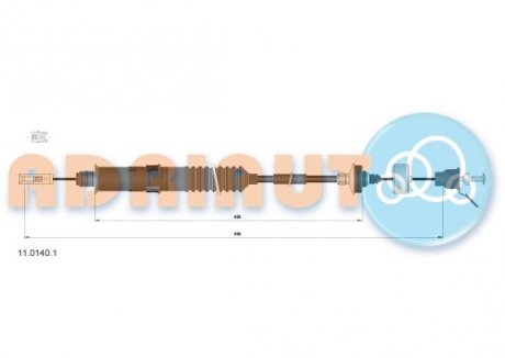 Трос зчеплення CITROEN JUMPY,FIAT SCUDO (вир-во) ADRIAUTO 11.0140.1 (фото 1)