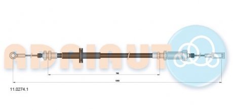 Трос ручного тормоза FIAT DUCATO,CITROEN JUMPER (пр-во) ADRIAUTO 11.0274.1 (фото 1)