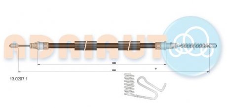 Трос ручного гальма FORD TRANSIT (вир-во) ADRIAUTO 13.0207.1