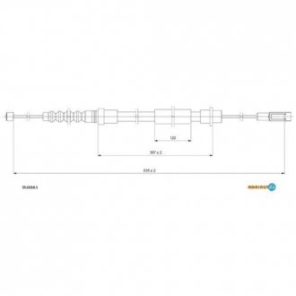 Трос ручного гальма PEUGEOT (вир-во) ADRIAUTO 35.0214.1