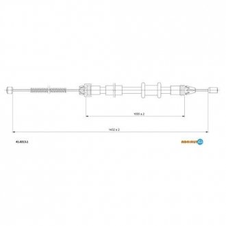 Трос ручного тормоза RENAULT KANGOO (пр-во) ADRIAUTO 41.0213.1 (фото 1)